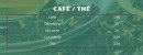 Menu Namtha - Les cafés et thés