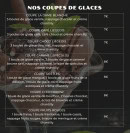 Menu Namtha - Les coupes de glaces