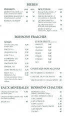 Menu L'Atelier Gourmet - Les bières, boissons fraiches, ...