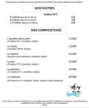 Carte et menu de La Cabane d'Olivier à Gratentour — Les huitres et compositions