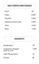 Carte et menu de La Cabane d'Olivier à Gratentour — Les crêpes et desserts
