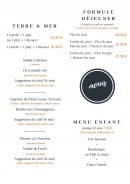 Menu Brasserie des pins - La formule déjeuner et autres menus