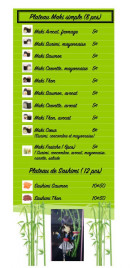 Menu O Nemsushi - Plateau maki simple et sashimi