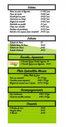 Menu O Nemsushi - Entrées, salades, raviolis japonais,...