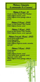 Menu O Nemsushi - Plateaux composées