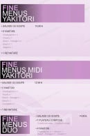 Menu Fine & sushi - Les menus(suite)