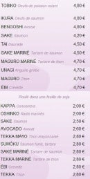 Menu Fine & sushi - Les sushi et maki