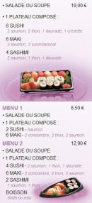 Menu Fine & sushi - Les menus et menus midi