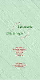 Menu Pho Saigon - Les informations