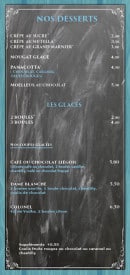Carte et menu de Mont Relais Gaillard à Montgaillard Lauragais — Desserts et glaces