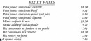 Menu Aux Delices d'Asie - Le riz et pâtes