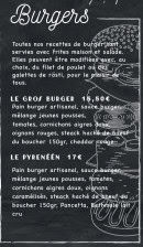 Menu L'Atelier - Les burgers