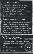 Menu L'Atelier - Les burgers suite et menu enfant