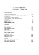 Carte et menu de Le Song Mekong 2 à Villemur sur Tarn — Les hors d'œuvres, salades
