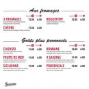 Carte et menu de L.A. Pizzeria à Montastruc la Conseillere — Aux fromagères et goûts plus prononcés