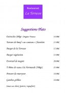 Menu Domaine de la Terrasse - Suggestions plats 