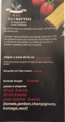 Menu La Crep'Pizz - La carte