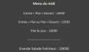 Carte et menu de La bonne recette à Sainte Foy de Peyrolieres — Les menus midi