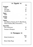 Menu Le Râtelier - Digestifs et champagnes 