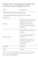 Menu La ferme de Champreux - Le menu de groupe