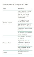 Menu La ferme de Champreux - Le menu Champreux