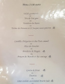 Menu Auberge Terre des Vents - Menu à 23€