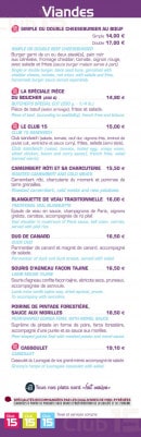 Menu Club 15 - Les viandes