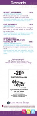 Menu Club 15 - Les desserts suite