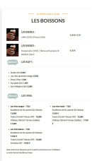 Menu Di Mosca - Les boissons