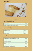 Menu Ôh Saveurs du Vietnam - Les desserts