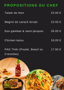 Menu Fusion d’Asie - Les propositions du chef