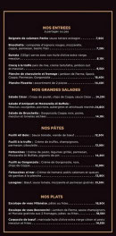 Carte et menu de Cinecitta à Muret — Entrées, salades, pates et plats