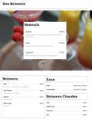 Menu Le coin d’Alma - Les boissons, mocktails et eaux