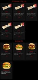 Menu Tacos Gratiné - Les formules tacos et burgers