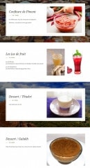 Carte et menu de Les délices de Fama à Castelnau d'Estretefonds — La confiture de piment, jus de fruits et desserts