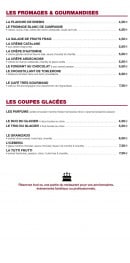 Menu La Pitcholina - Fromages, gourmadises et coupes glacés 