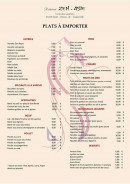 Menu Zen Asie restaurant - Plats à emporter