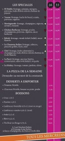 Menu La Promenade du Pacri - Les spéciales, desserts et boissons 