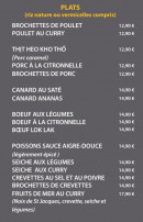 Menu Oh Viêt Nam - Les plats