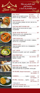 Carte et menu de Ban Thaï Street Food à Cornebarrieu — Les plats suite