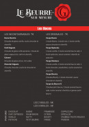 Menu Le Beurre.G - Les glaces