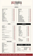 Menu PizzApéro - Les apéritifs, bières et cocktails