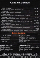 Menu Sàikyo - La carte de créations