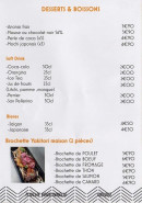 Menu Sàikyo - Les desserts et boissons