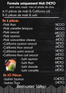 Menu Sàikyo - Les formules
