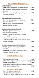 Carte et menu de Banzaï Sushi à Mondonville — California rools, éphémères et desserts