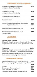 Carte et menu de Banzaï Sushi à Mondonville — Les entrées, accompagnements et chirashi,...