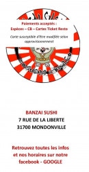 carte et menu Banzaï Sushi Mondonville