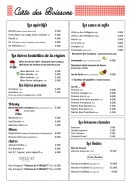 Menu Bistrot L'Esplanade - Les boissons
