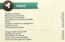 Menu Cosy restaurant - Les tapas